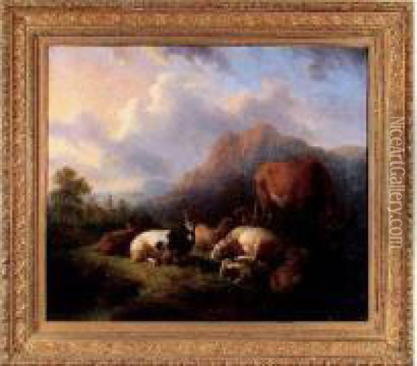 Scene Pastorale Oil Painting - Dirk Van Oosterhoudt