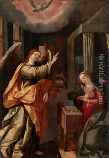 The Annunciation Oil Painting - Frans Francken the Elder