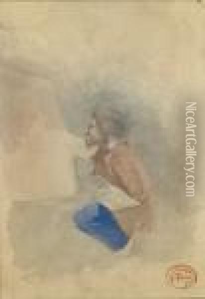 Portrait D'artiste De Profil Oil Painting - Gustave Dore