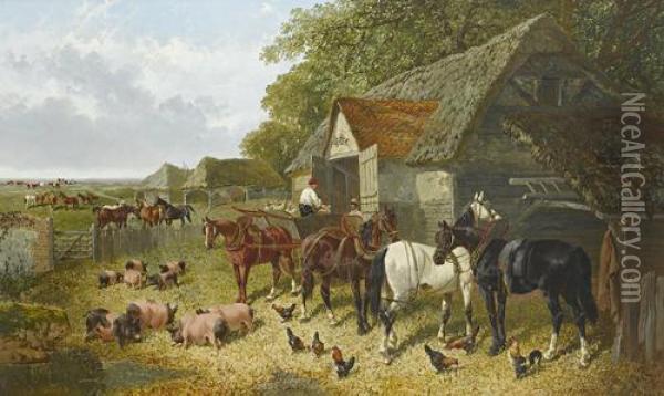 Loading The Grain Oil Painting - John Frederick Herring Snr