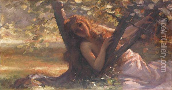 Nymphe Alanguie Oil Painting - Pierre Desire Eugene Franc Lamy