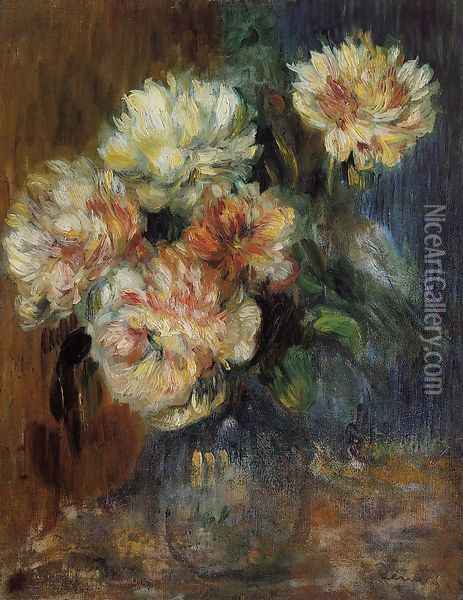 Vase Of Peonies Oil Painting - Pierre Auguste Renoir
