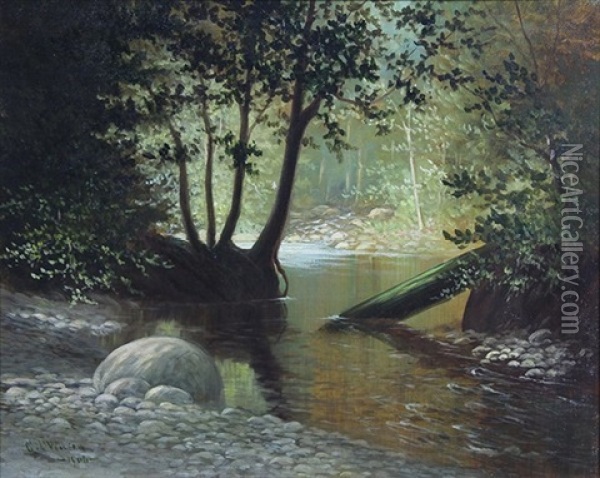 Stream Oil Painting - Charles Theller Wilson