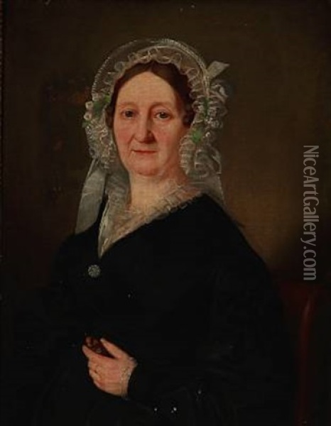 Portrait Of Miss Tychsen Oil Painting - Emilius Baerentzen