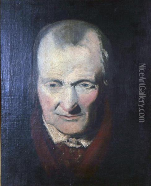 Portratt Av Aldre Herre Oil Painting - Josepf Wright Of Derby