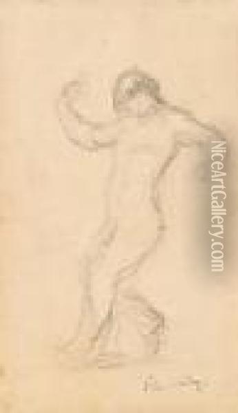 (listudie Eines Manneraktes Oil Painting - Pierre Auguste Renoir