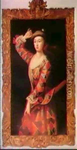 Portrait Of Mrs. Hester Booth,the Dancer Oil Painting - John Ellys
