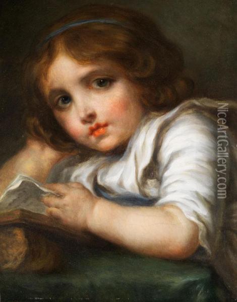 Kleines Madchen Bei Der Buchlekture Oil Painting - Jeanne-Philiberte Ledoux