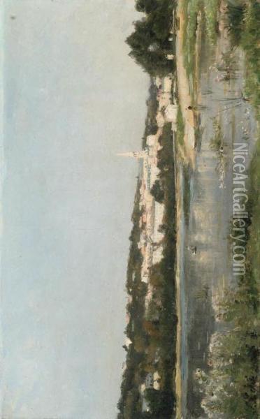 Bords De La Seine A St. Cloud Oil Painting - Stanislas Lepine