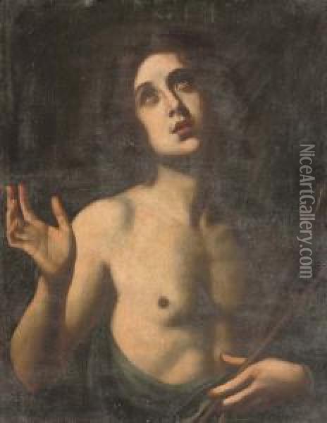 Saint Sebastian Oil Painting - Felice Ficherelli Il Riposo