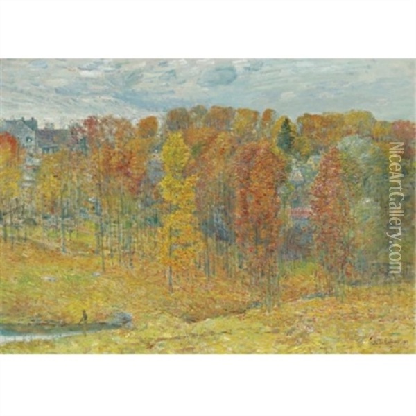 Autumn Oil Painting - Childe Hassam