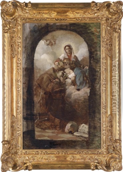 Madonna Mit Dem Jesusknaben (after Giovanni Battista Tiepolo) Oil Painting - Luigi Nono