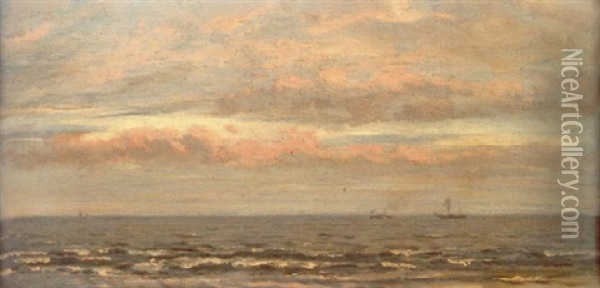 Shoreline At Sunset Oil Painting - Henry Moore