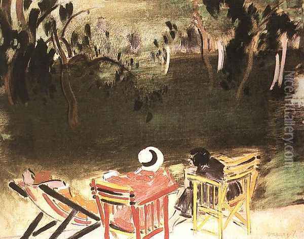 In the Park 1928 Oil Painting - Janos Vaszary