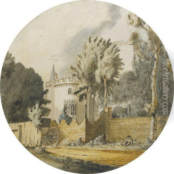 A View Of Strawberry Hill, Twickenham Oil Painting - Joseph Charles Barrow