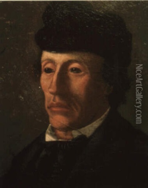 Portrait D'un Homme A La Cravate Bleue Oil Painting - Jacob Isaac Meyer de Haan