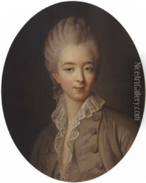 Portrait De Madame Du Barry En Costume De Chasse Oil Painting - Francois Hubert Drouais