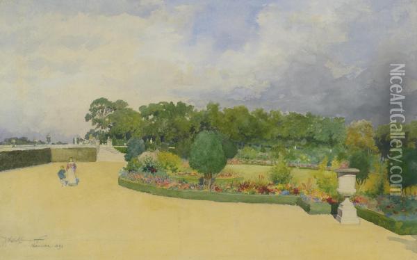 Garden Of Versailles Oil Painting - James Wells Champney