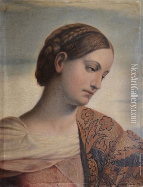 Jeune Femme Reveuse Oil Painting - Marie Schoffmann