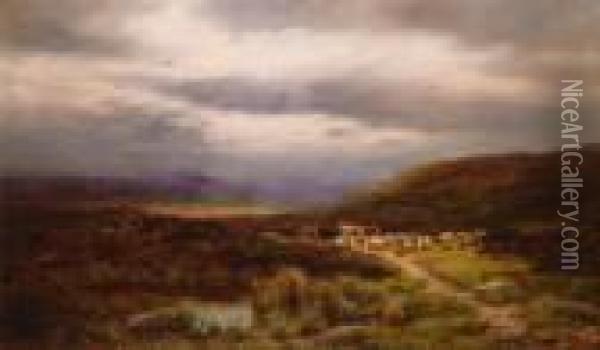 North Derbyshire Moorland Oil Painting - Louis Bosworth Hurt