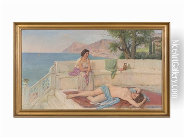 Roman Bathers Oil Painting - Sergei Semenovitch Egornov