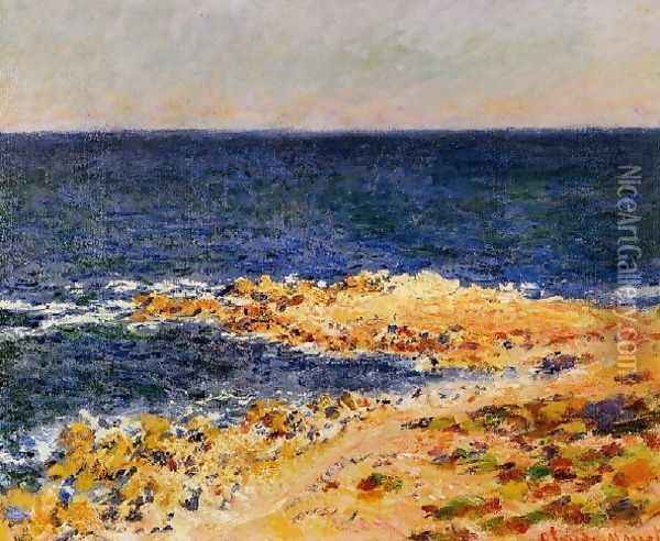 The Big Blue At Antibes Aka The Seat At Antibes Oil Painting - Claude Oscar Monet