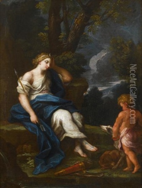 Antiope And Cupid Oil Painting - Carlo Maratta