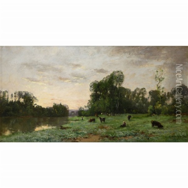 Landscape Oil Painting - Pierre Emmanuel Eugene Damoye