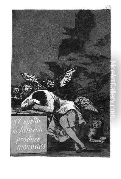 Caprichos(43) Oil Painting - Francisco De Goya y Lucientes
