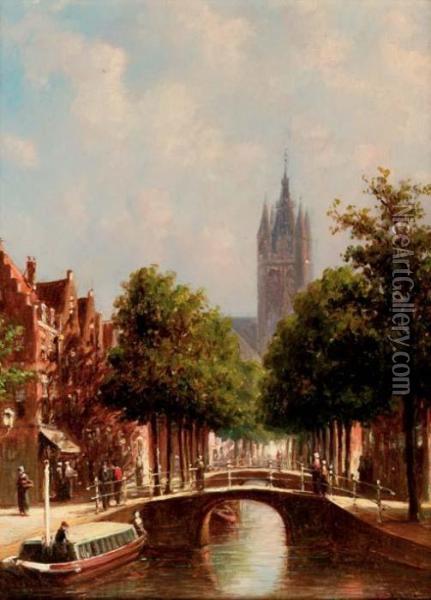 A Sunny Day In Delft Oil Painting - Pieter Gerard Vertin