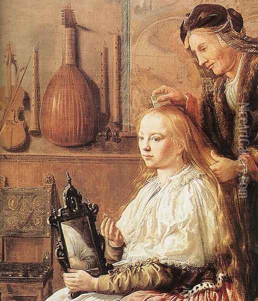 Allegory of Vanity (detail) 1633 Oil Painting - Jan Miense Molenaer