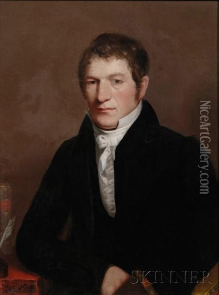 Portrait Of Hon. Samuel Hale Of New Hampshire. Oil Painting - Joseph Greenleaf Cole