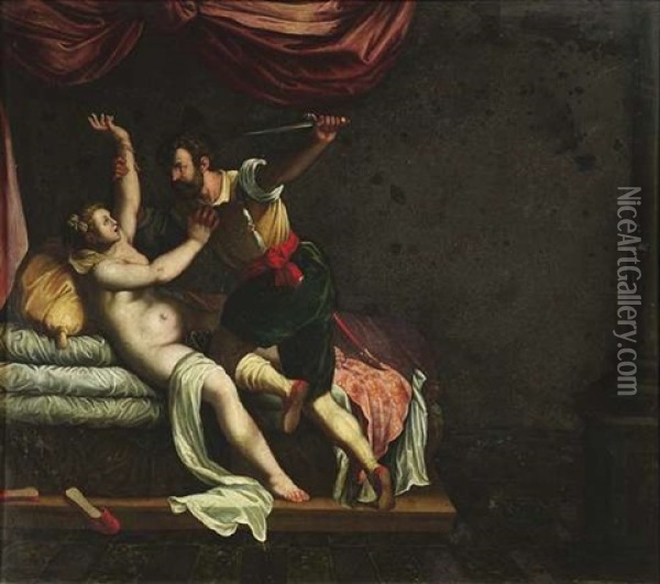 Tarquinius Und Lukrezia Oil Painting - Felice Brusasorci