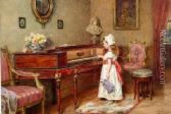 Piano Practice Oil Painting - George Goodwin Kilburne