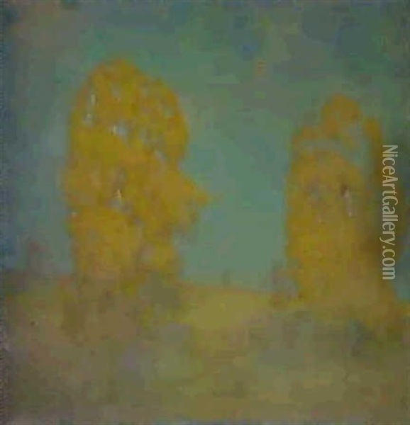 Sunlit Landscape Oil Painting - Emil Carlsen