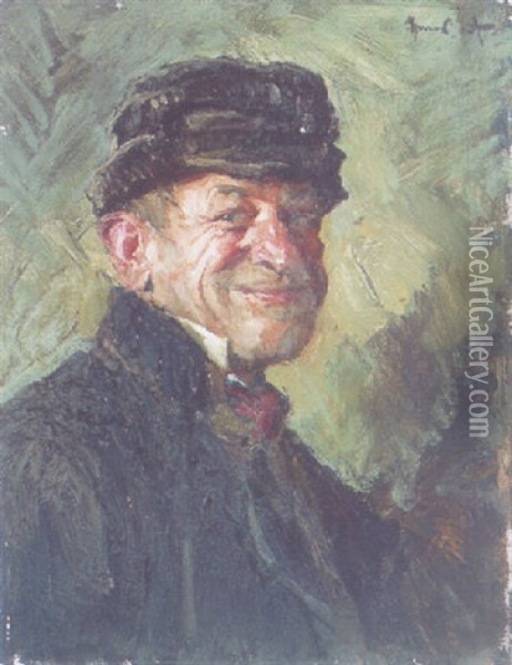 Brustportrat Eines Mannes Mit Schwarzer Kappe Oil Painting - Hans Best