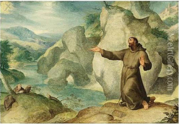 Saint Francis Receiving The Oil Painting - Jan Soens