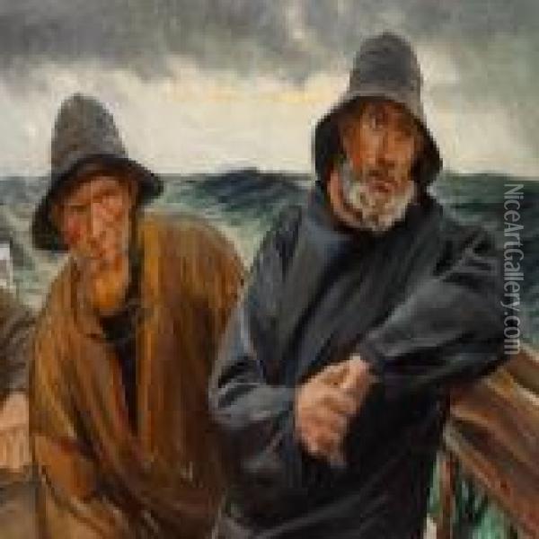 Fishermen From Skagen Oil Painting - Michael Ancher
