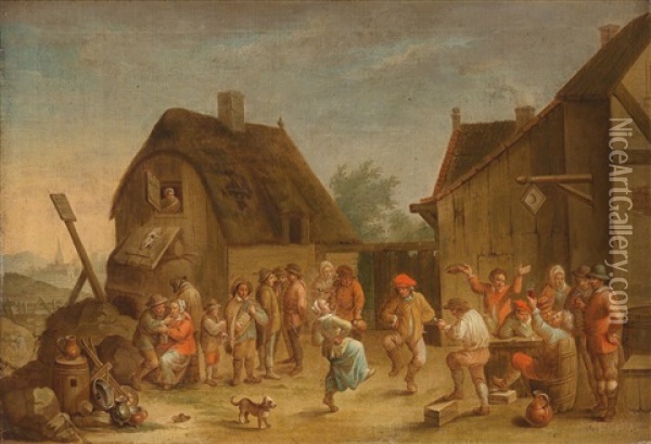 A Feast Of Peasants Oil Painting - Stephan Dorfmeister