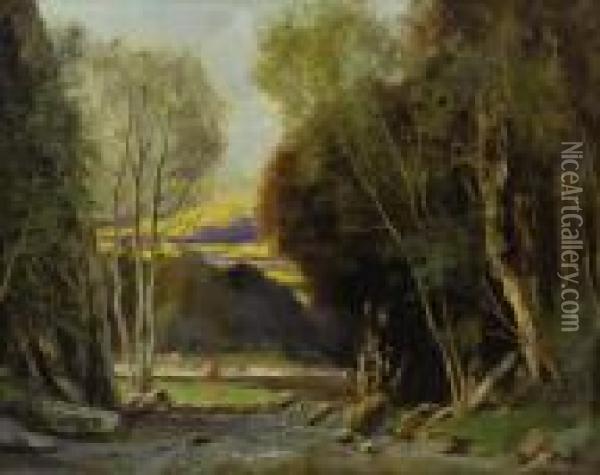 Le Retour Du Pecheur, Le Soir (return Of The Fisherman, Evening) Oil Painting - Edmond Renault