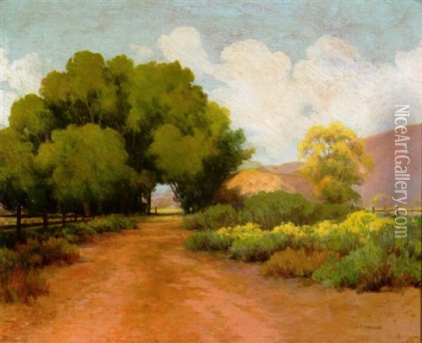 October, Lyon Ranch Oil Painting - Lorenzo Palmer Latimer