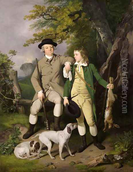 Portrait of a Sportsman with his Son, 1779 Oil Painting - Francis Wheatley