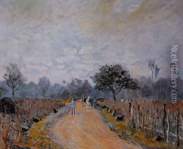 The Road from Prunay to Bougival Oil Painting - Alfred Sisley