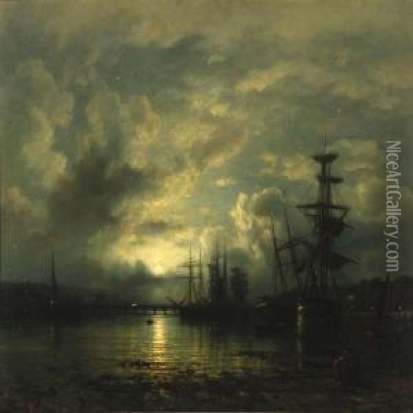 In The Port Of Teignmouth Oil Painting - Wilhelm Ferdinand Xylander