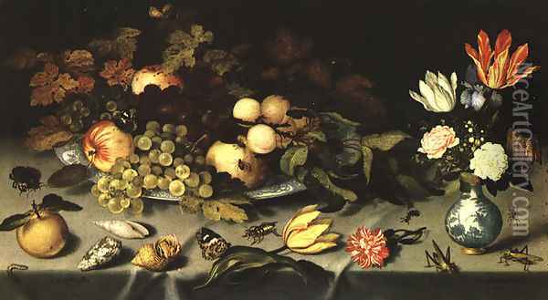 Flowers and Fruit 1620 Oil Painting - Balthasar Van Der Ast