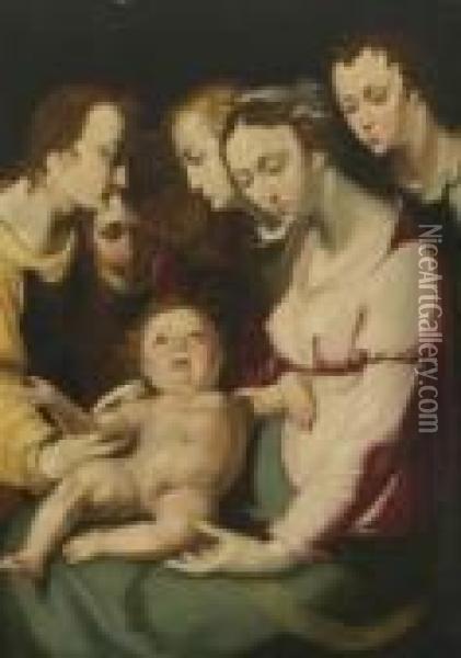 Maria Mit Dem Kind Oil Painting - Cornelis Cornelisz Van Haarlem