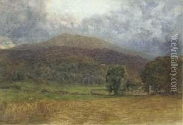 A Churchyard, Capel Curig Oil Painting - Alfred William Hunt