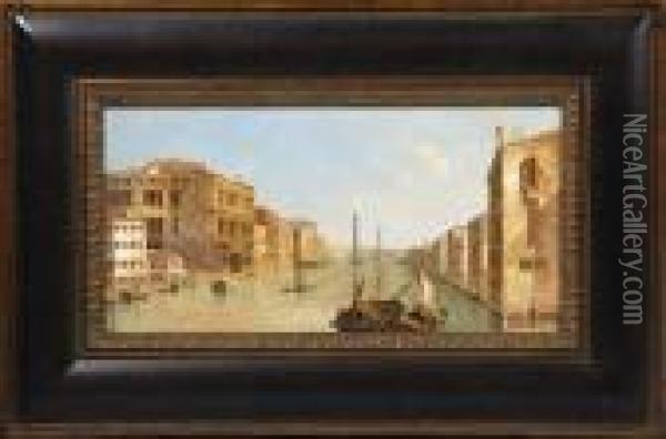 Grand Canal, 
Venice, 
Looking East Oil Painting - (Giovanni Antonio Canal) Canaletto