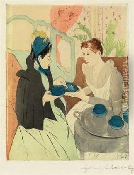 Afternoon Tea Party Oil Painting - Mary Cassatt