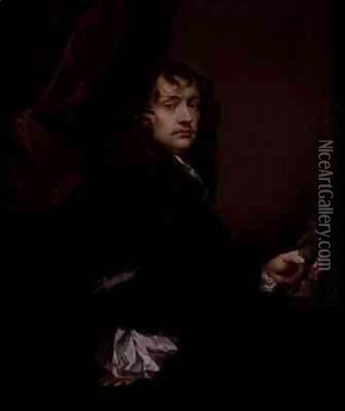 Portrait of Sir Peter Lely (1618-80) Oil Painting - Charles Beale